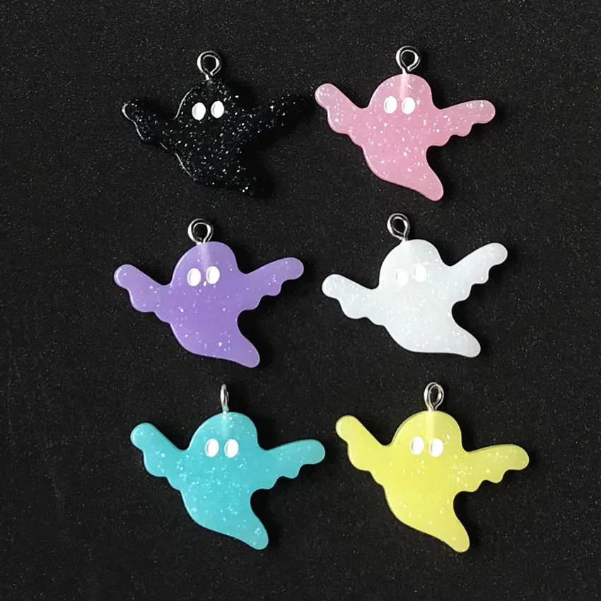 10 шт. Симпатичные разноцветные каучуковые Подвески летучая мышь и призрак для