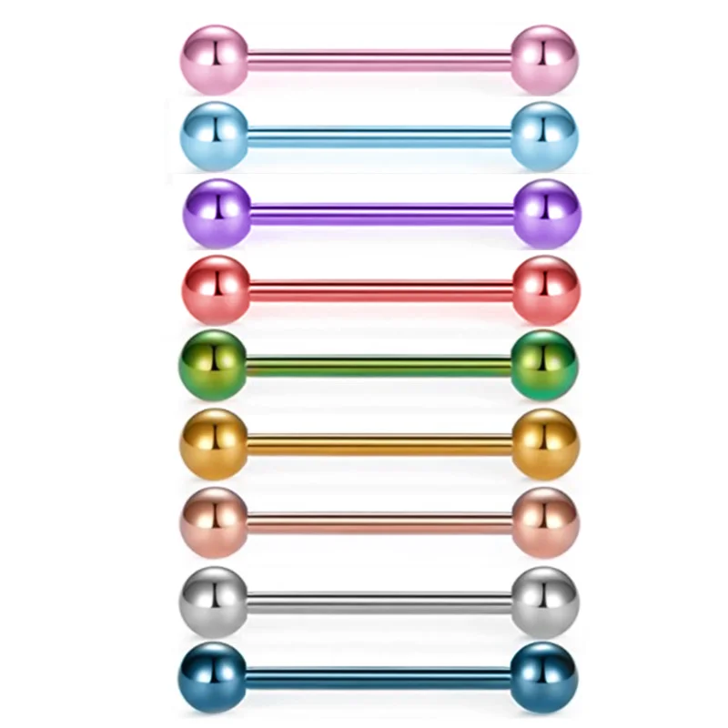 Набор колец для пирсинга языка из хирургической стали 14 г 5 шт. | Украшения и