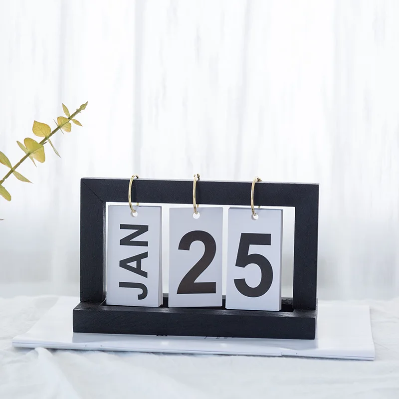 Деревянная простая листать страницы маленький календарь ретро настольный