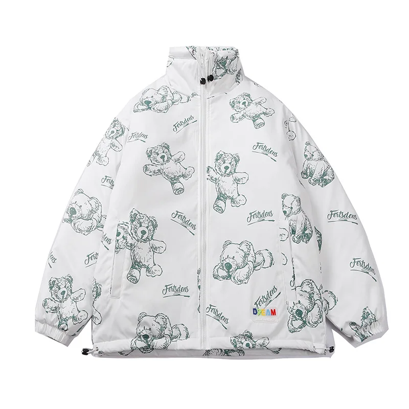 Новинка 2021 куртка с хлопковой подкладкой и принтом медведя мужское зимнее