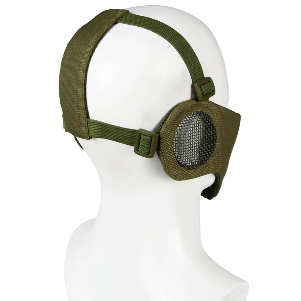 

Airsoft and Paintball CS Foldable Half Face Low-carbon Steel Mesh Style Comfortable Adjustable Protective Mask