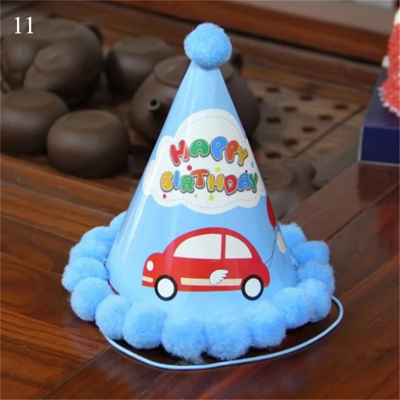 

New Hot Sold Fashion Cute Paper Cone Hats Dress Up Girls Boys Happy Birthday Party Handmade Caps Supplies Decor Gifts Supplies