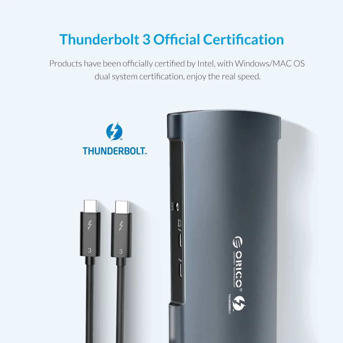 Док-станция ORICO Thunderbolt 3 концентратор USB Type C-DP USB 3,0 концентратор адаптер RJ45 SD4.0 USB-C конвертер 40 Гбит/с для MacBook Pro Air huawei