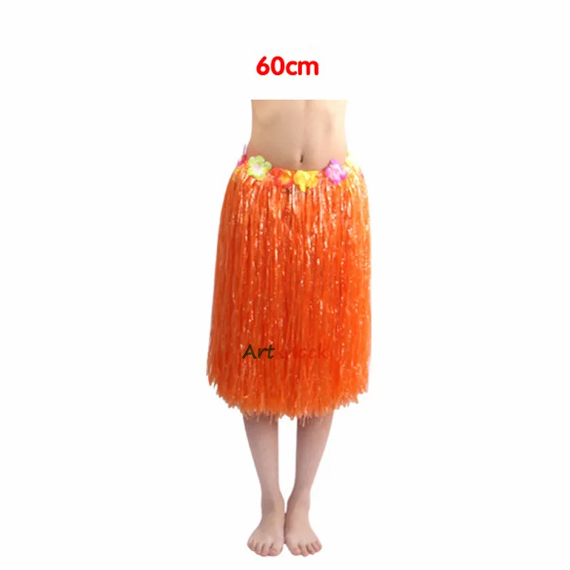 60cm Orange Hawaii dekoration Petal Leis вечерние пляжные Цветочные Гавайские платья ожерелье венок Гавайские вечерние украшения - Цвет: 60cm Orange