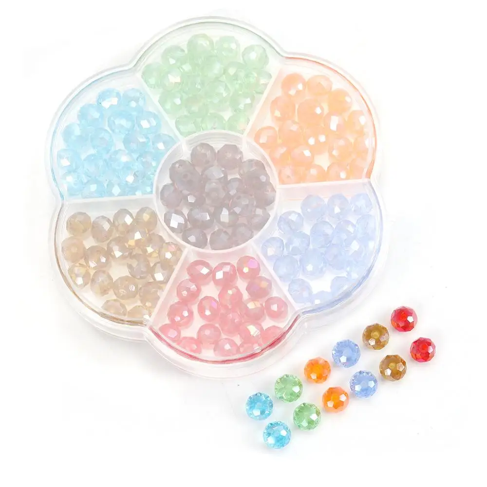 

8Seasons Fashion Crystal Beads Mixed Color Round Handmade Earring DIY Making Jewelry Findings 8mm Dia.,1Box (Approx 140 PCs/Box)