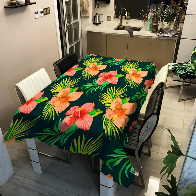 

Flower series pattern printing washable tablecloth