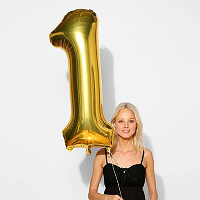 Большие воздушные шары из фольги в виде цифр для праздника свадьбы дня рождения