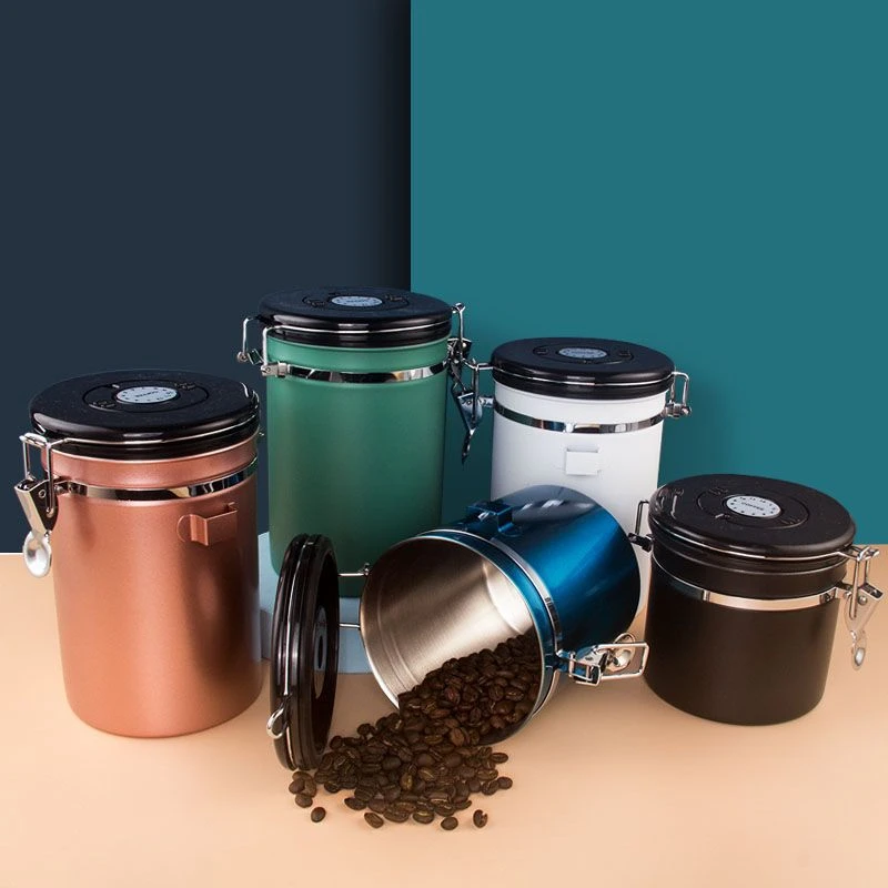 Контейнер для хранения кофейных зерен 304 герметичный бак из нержавеющей стали с
