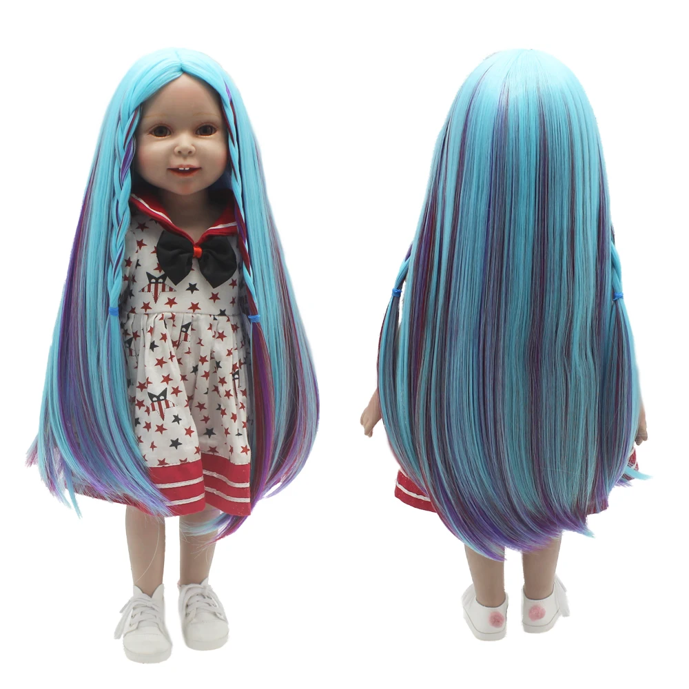 Aidolla Омбре белый фиолетовый цвет длинный парик волос Прическа для 18 дюймов