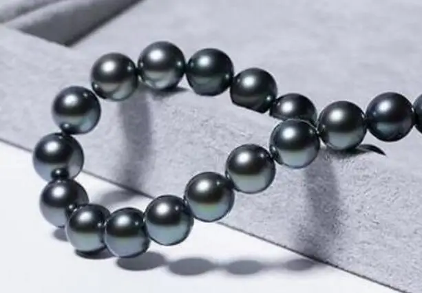 Ювелирное изделие жемчуг Цепочки и ожерелья ОГРОМНЫЙ 18 &quot9-10 мм 100% таитянский