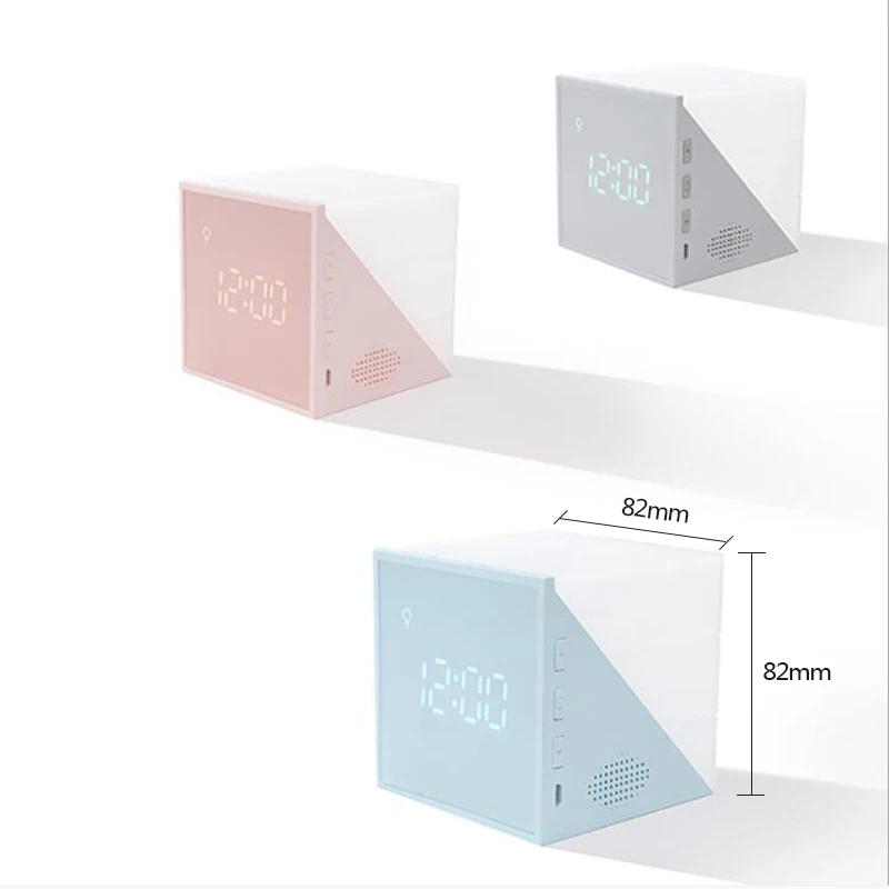 

Creative Rubik's Cube Alarm Clock Voice Control Touch Switch Colorful Night Light USB Rechargeable Timming Clock for Child Kids