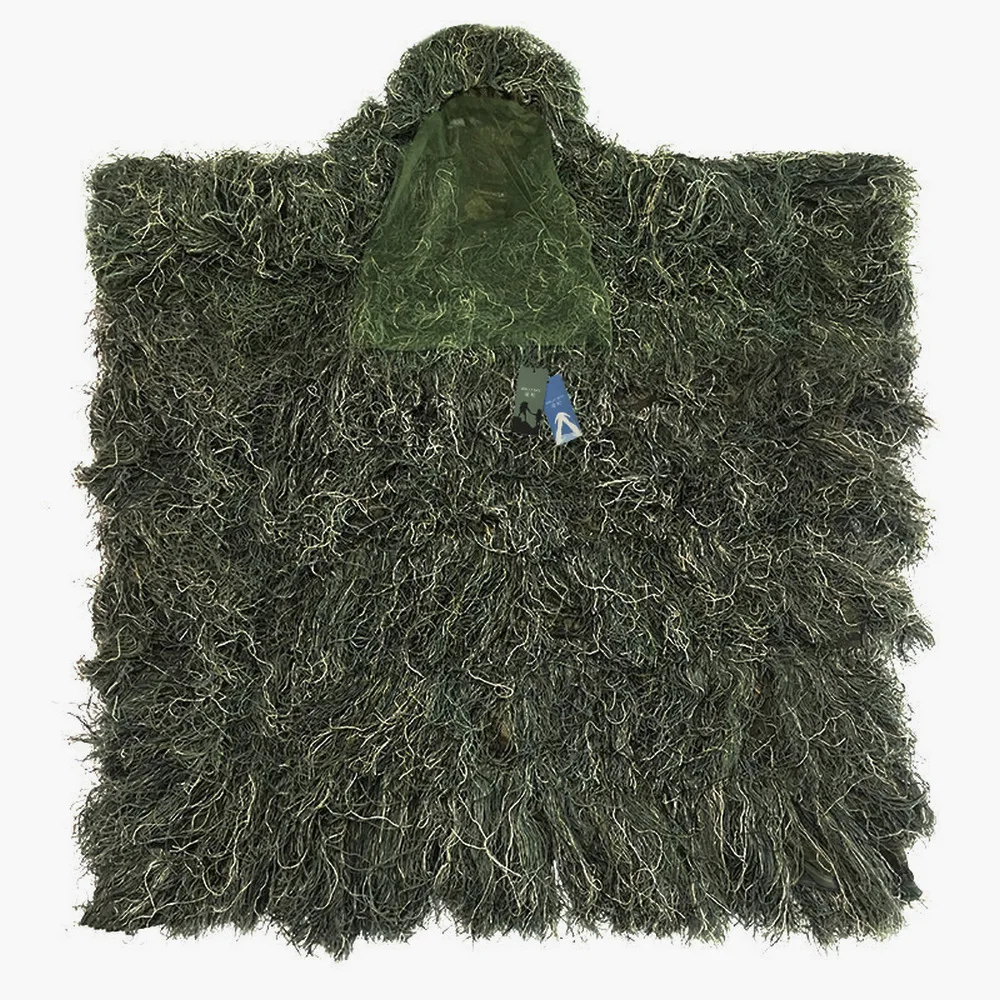 3D Лук Охота трава Ghillie пончо Снайпер пустыня камуфляж плащ для тренировок - Цвет: Green Camo