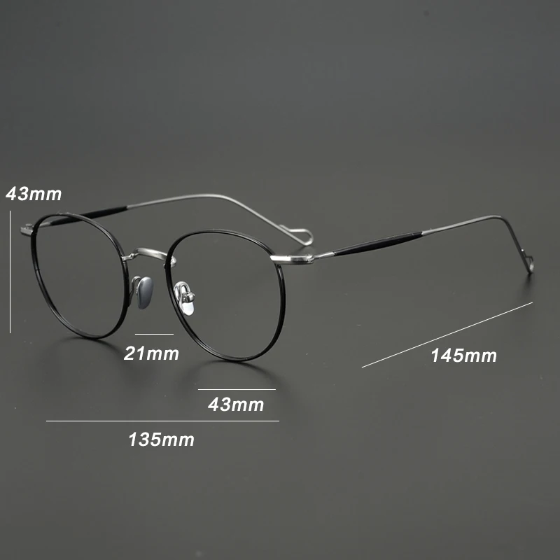 

2021 New Luxury Titanium Eyeglasses Frame Women Men Retro Myopia Prescription Optical Glasses Frame Lady Brand Round Eyewear