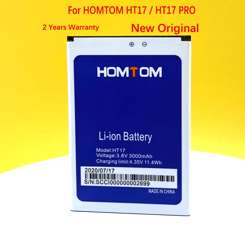 Новый аккумулятор емкостью 3000 мАч для телефона HOMTOM HT17 / PRO + номер