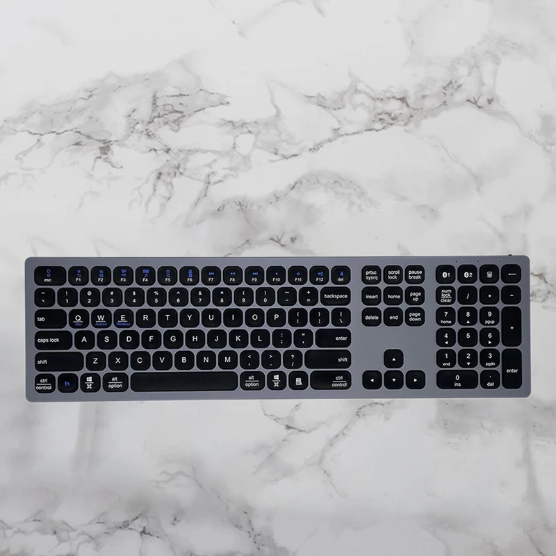 

Bluetooth Keyboard, Aluminum Alloy Dual-Channel Wireless Keyboard for Phones, Tablets, Desktop Computers