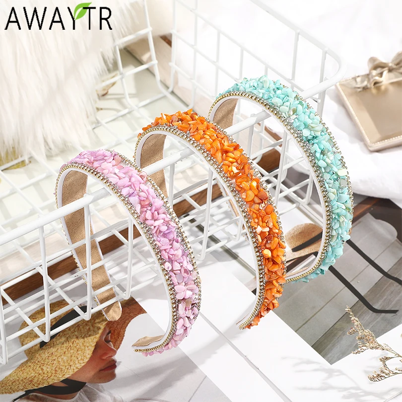 

Women Rhinestone Headband Colored Irregular Stone Crystal Hair Hoop Hair Ornament Bridal Crown Hair Accessories Holiday Party