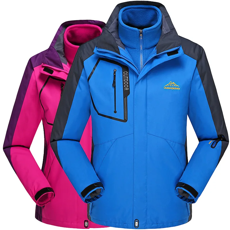 Three-in-One Outdoor Raincoat Jacket Men's And Women's COUPLE'S Two-Piece Set Plus-sized Mountaineering | Спорт и