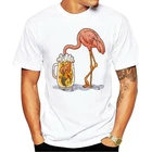 Мужская футболка в стиле ретро с изображением фламинго, пивной кружки, питьевой воды