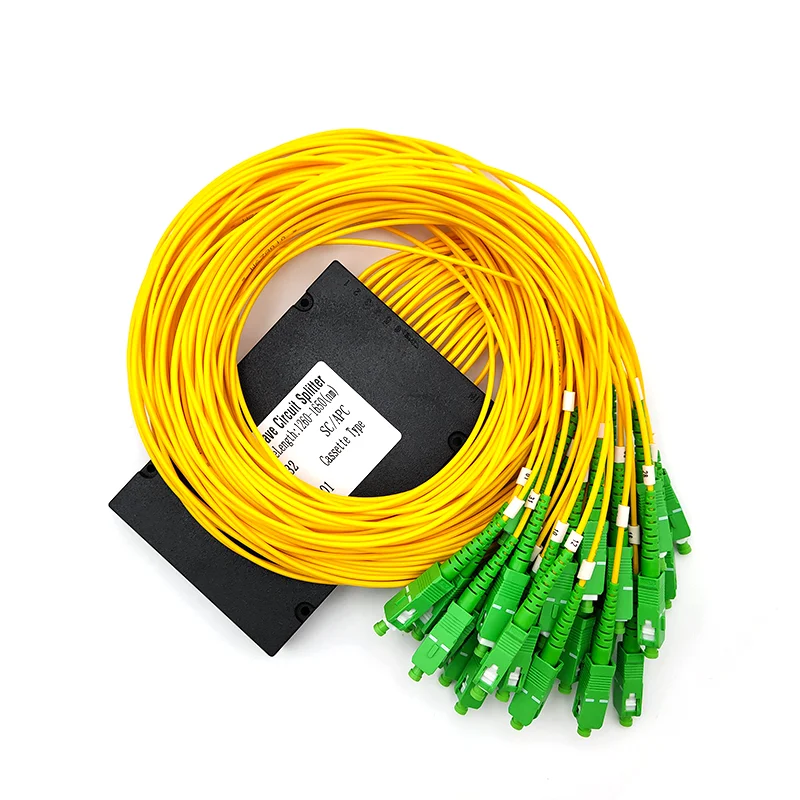 1 x 32 SC APC UPC Cassette Type PLC Splitter G657A Fiber Plastic ABS Box Package Fibra Opitca PLC Splitter SC APC UPC Connector