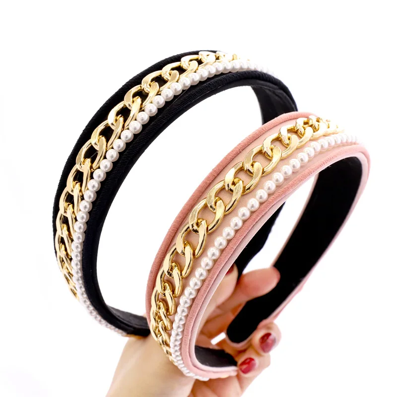

High Quatity Metal Chain Headband Hairband For Women Girl Temperament Alloy Hair Hoop band Accessories Ladies Headwear Headdress