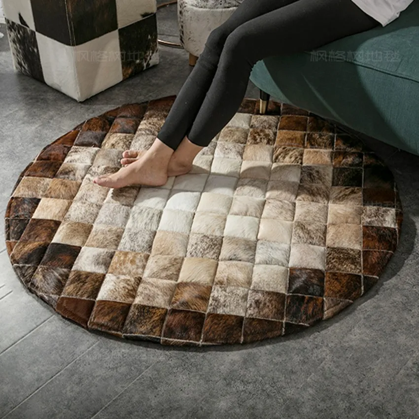 Наполнитель из ПП хлопка утолщенная версия круглый ковер воловьей кожи с мехом