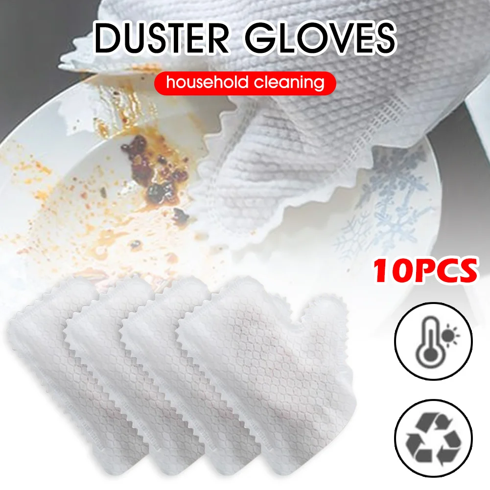 

10 Psc Dust Cleaning Gloves Reusable Household Kitchen Fish Scale Fiber Soft Gloves Pet Hair Cleaning Clean Tools Accessories
