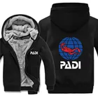 Толстовки для водителя Скуба Padi, камуфляжная куртка с рукавами, толстовка с капюшоном на молнии, зимняя теплая флисовая толстовка PADI