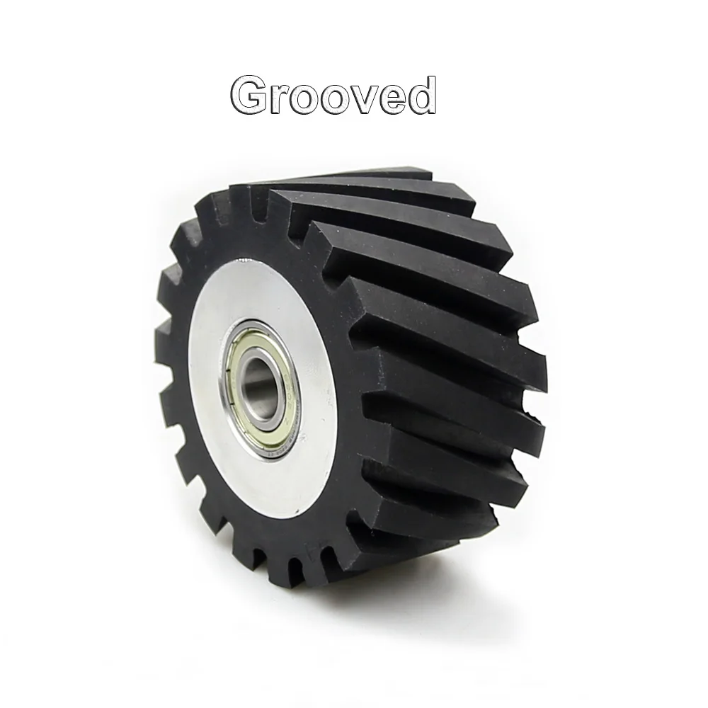 1 piece 100*50mm Solid / Grooved Rubber Contact Wheel Belt Grinder Replacement Part images - 6