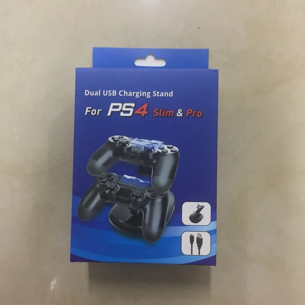2 Blue LED Dual Controller Holder Charger Micro USB Handle Fast Charging Dock Station Stand for PS4/PS4 Slim | Электроника