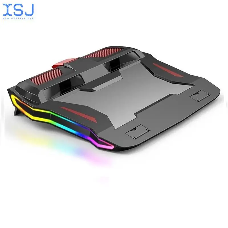 

Cooling Base Rgb Gaming Laptop Cooler Adjustable Notebook Stand 3000 Rpm Powerful Air Flow Cooling Pad Compatible with Notebook