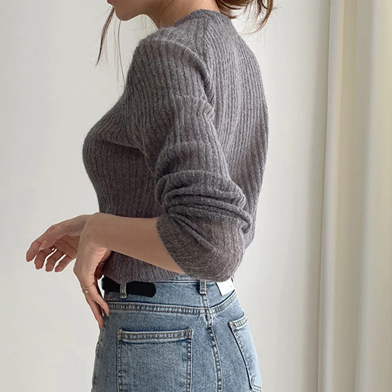 Свитер с V-образным вырезом осень 2021 однобортный свитер кардиган Женская