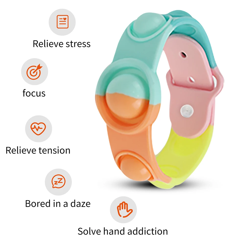 Stress Relief Bracelet Push Bubble Sensory Decompression Wristband Autism Toy Special Reliever | Игрушки и хобби