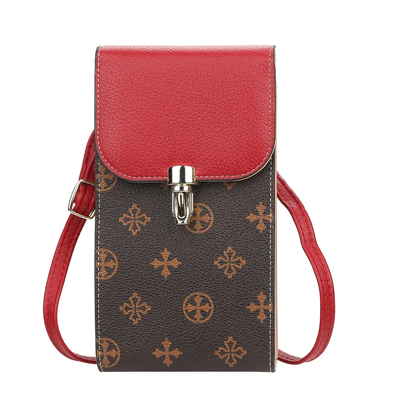 

Fashion Printed Leather Shoulder Bag Women Flap Handbag Messenger Bags Female Small Bullet Shape Lock Phone Crossbody Bag