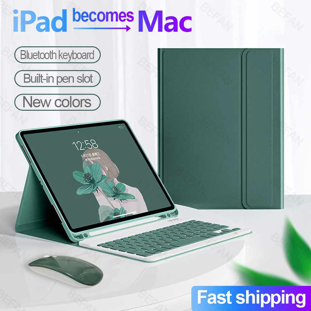 

Case for iPad 10.9 10.2 8th 7th 6th 5th Gen Keyboard 2017 2018 2019 2020 2021 For iPad Pro 9.7 10.5 11 Air 1 2 3 4 Mouse Cover