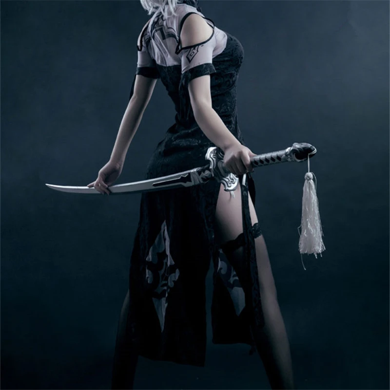 В наличии! Распродажа! Костюм для косплея NieR:Automata YoRHa тип A No. 2 2B колготки Чонсам