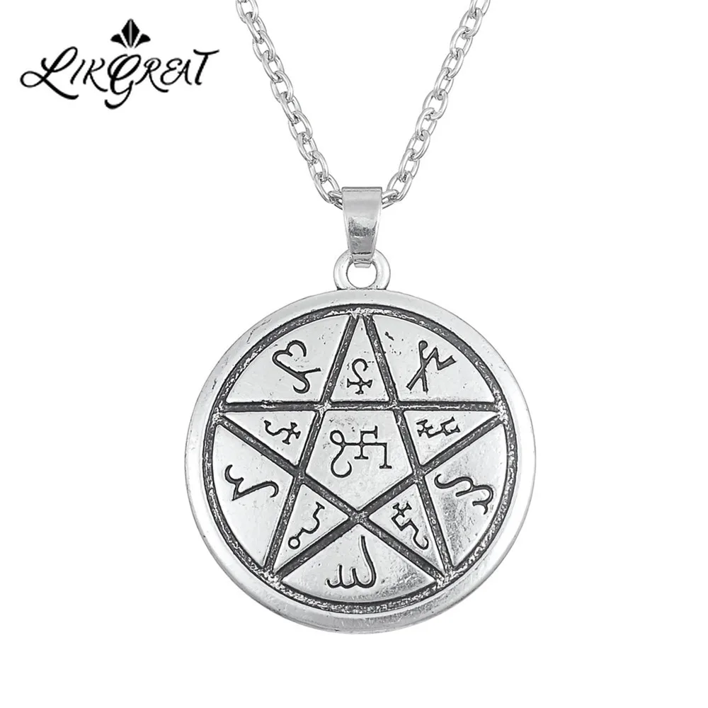 LIKGREAT Звезда Пентаграмма успеха и богатства пентаграмма кулон ожерелье Wiccan