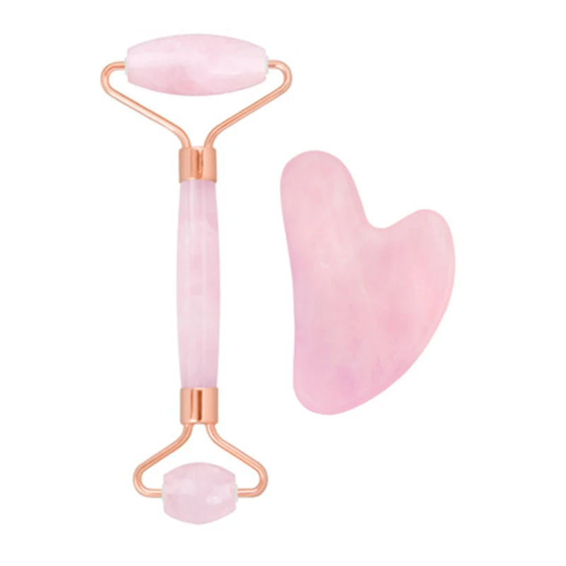 

Portable Face Lift Massager Rose Quartz Roller Natural Jade Facial Massage Roller Stone Skin Massage Tool Girl gift Beauty Care