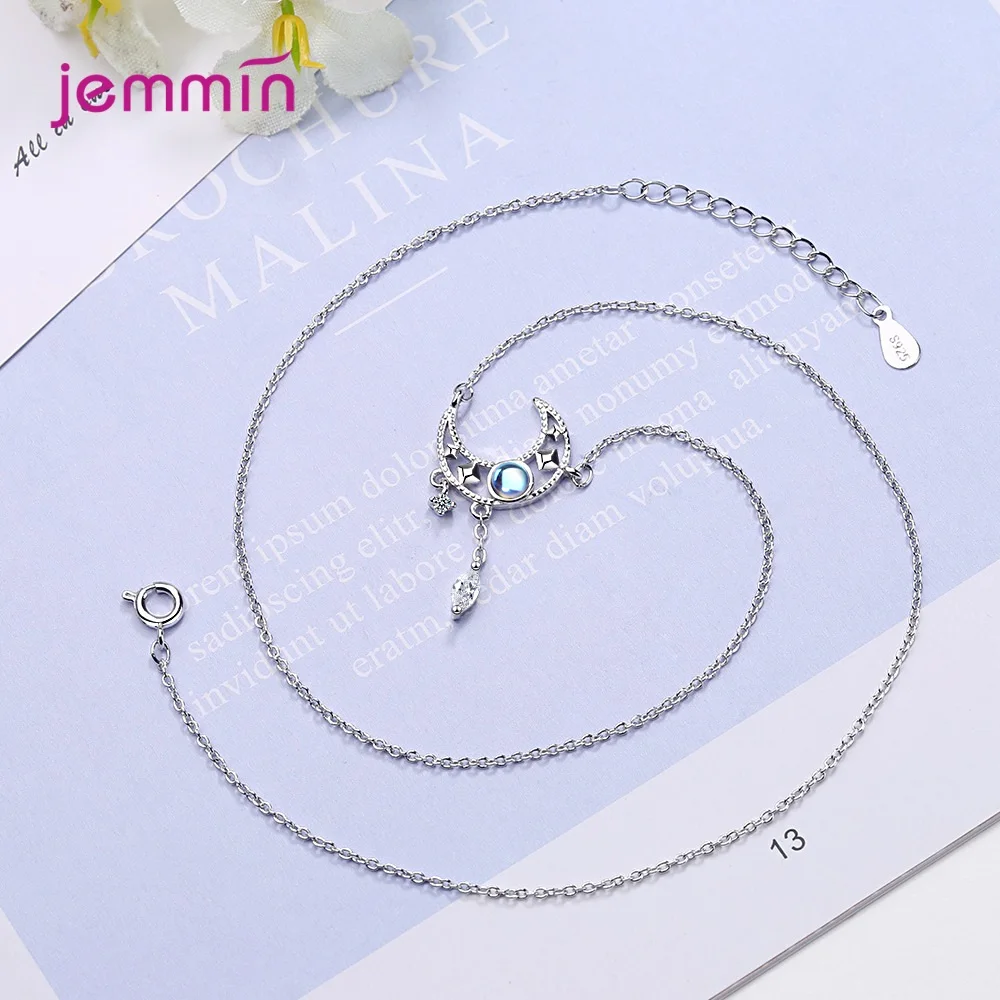 

Authentic 925 Sterling Silver Women Girls Fashion Jewelry Accessory Necklace 2021 New Fashion Moon Necklace Choker