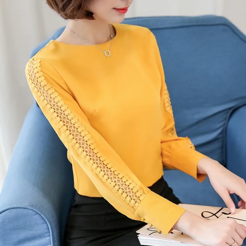 Nova mulheres топ шифоновая блузка размера плюс шифон camisa de mangas длинными рукавами лыжи