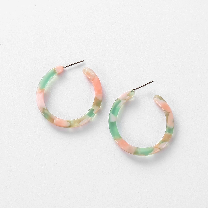 Модный разноцветный акриловый серьги-гвоздики с эпоксидной смолой для женщин