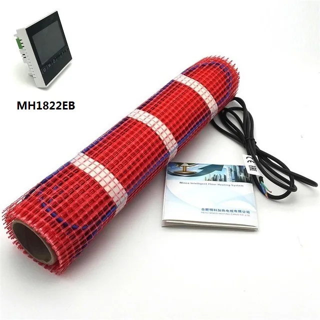 MINCO HEAT 5~ 15m2 Двойной Проводник напольный нагревательный коврик наборы под плитку теплый пол - Цвет: with MH1822EB