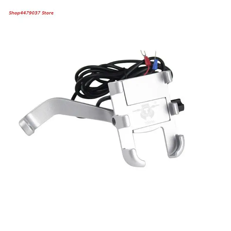 

Motorcycle Scooter Phone Holder Mount Stand with USB Charger for iphone