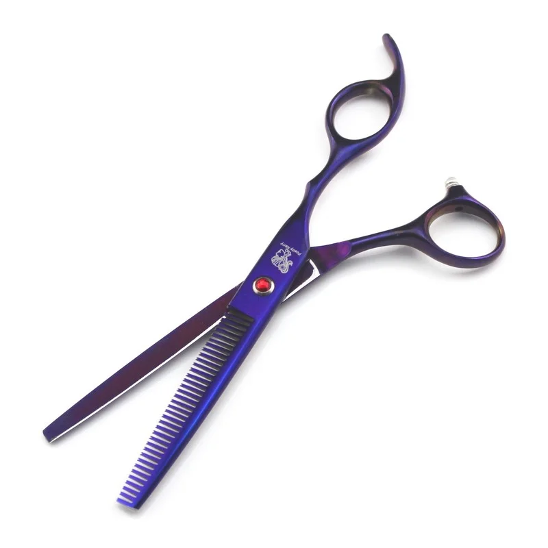 

7inch Professional Hairdressing ScissorsPurple electroplating 3pcs hairdressing scissors pet direct shear set hairdressing tools
