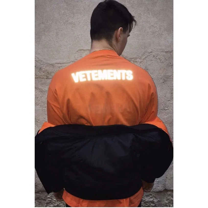Светоотражающий логотип Vetements футболка 2020 для мужчин женщин 3M светоотражающий