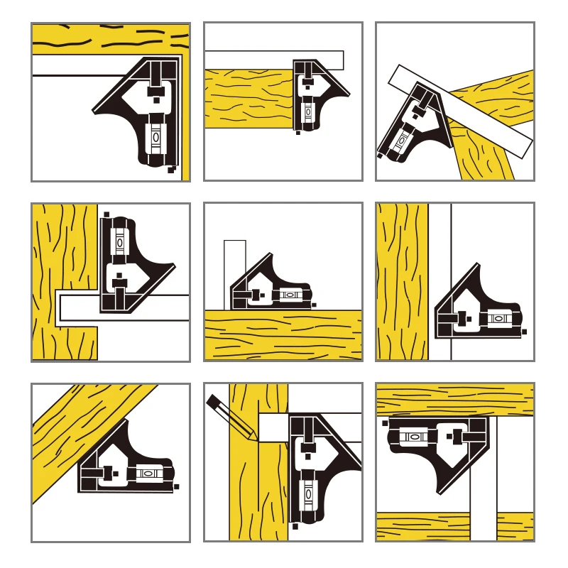 12 &quotсочетание попробуйте квадратный Универсальный угол линейка уровень дух