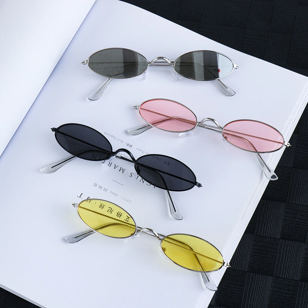 

Солнцезащитные очки овальные женские, небольшие винтажные брендовые солнечные очки в металлической оправе, с защитой от ультрафиолета, чёр...