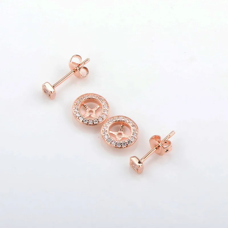 

Original 925 Silver Pan Earrings Fashionable Rose Gold Round Detachable Pan Earrings For Women Wedding Fashion Jewelry