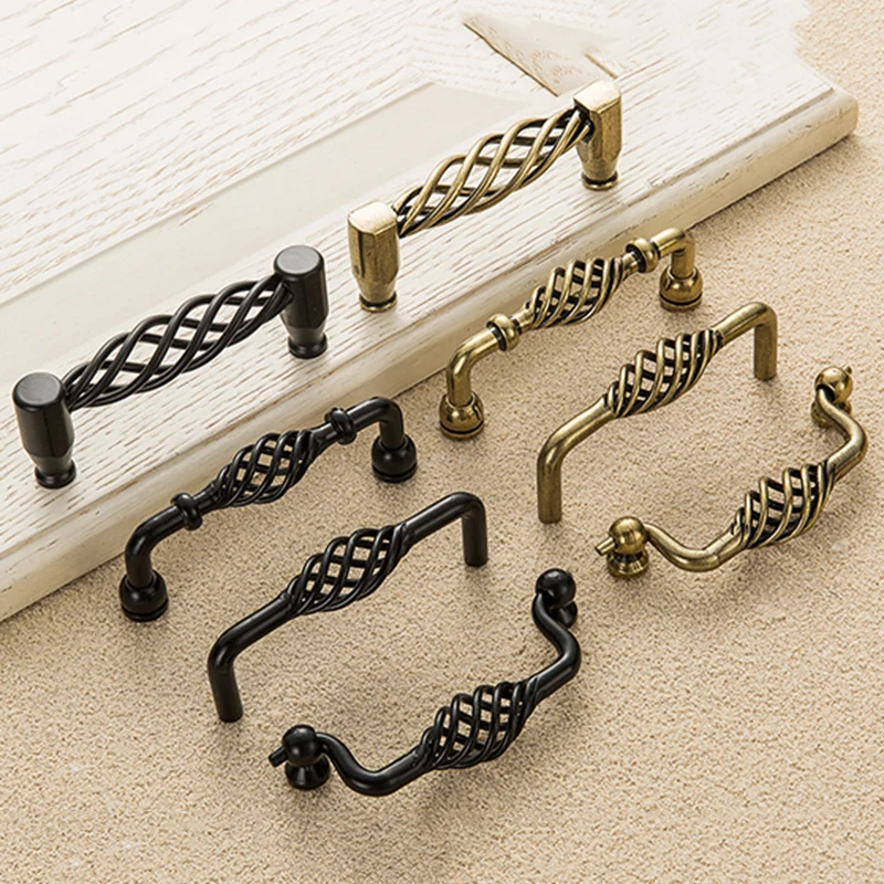 Винтажная ретро Клетка шкаф с выдвижной ручкой для дома выдвижного ящика ручка