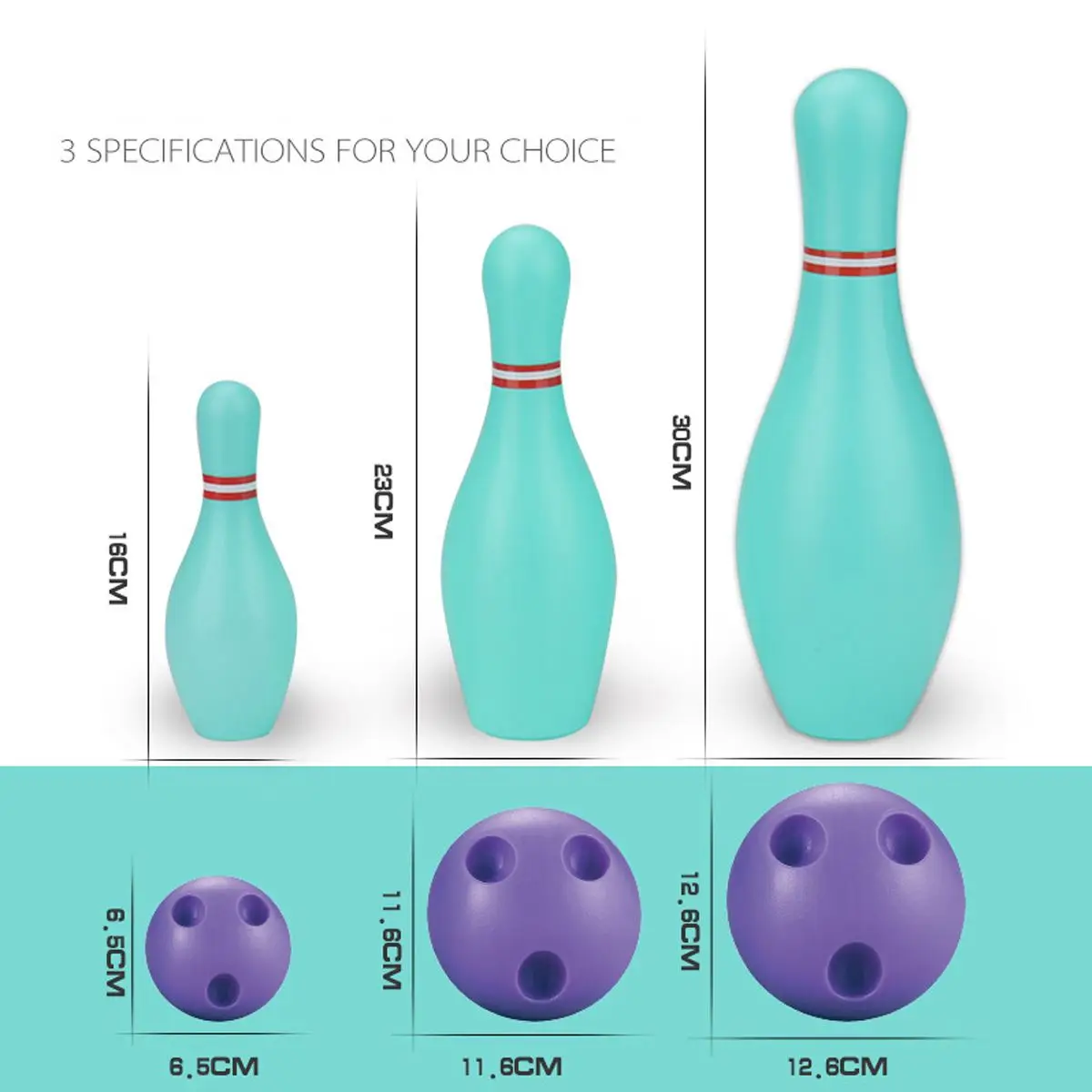 

Kids Bowling Toy Solid Color Pins Balls Bowling Game Indoor Sport Development Toy