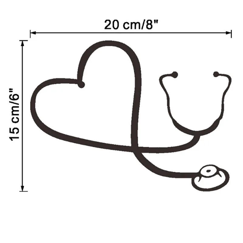 

1PCS Love Heart Stethoscope Computer Laptop CAR Sticker 20cmx15cm